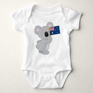 Koala Australian Flag Baby Bodysuit