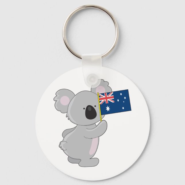 Koala Australian Flag Key Ring (Front)