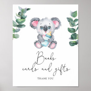 Koala baby shower - books cards and gifts  poster