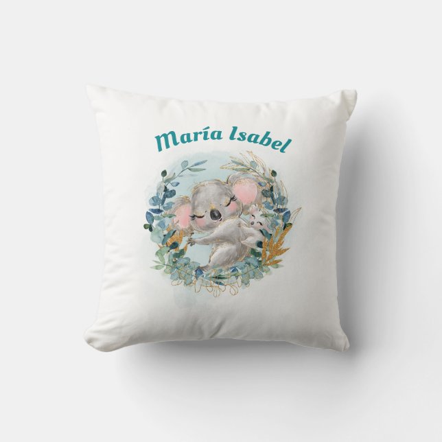 Koala Baby Shower Decorative Cojin Cushion (Front)