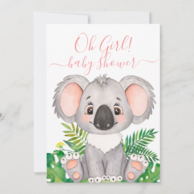 Koala baby Shower Invitation (Back)