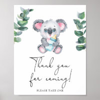 Koala baby shower - Thank you for coming