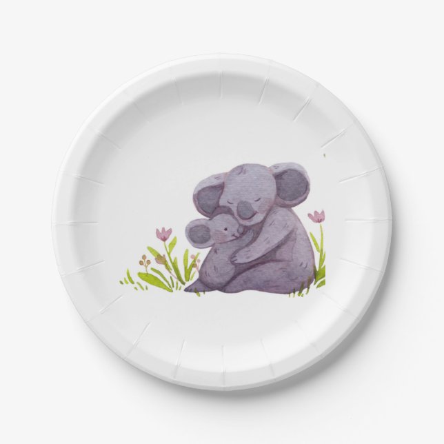 Koala babyshower paper plates (Front)