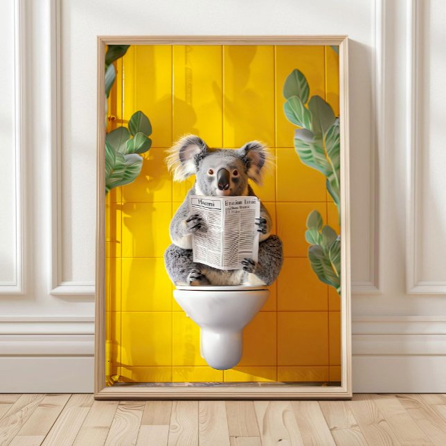 Koala Bathroom Wall Art Print, Maximalist Wall Art (Creator Uploaded)