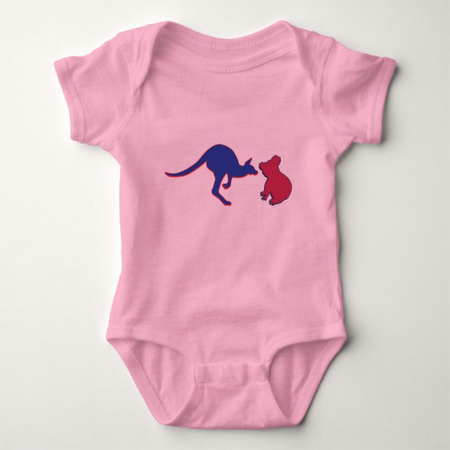 Koala Bear and Kangaroo Baby Bodysuit (Front)