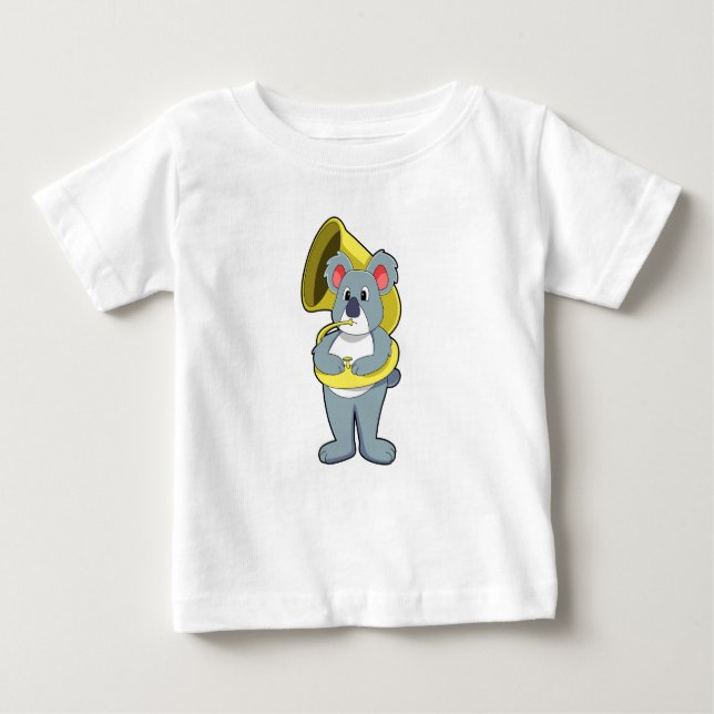Koala bear at Music with Saxophone.PNG Baby T-Shirt (Front)
