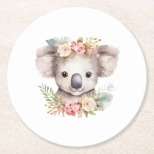 Koala Bear Australian Round Paper Coaster