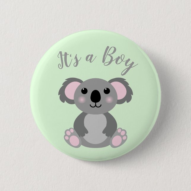 Koala Bear Baby Shower 6 Cm Round Badge (Front)