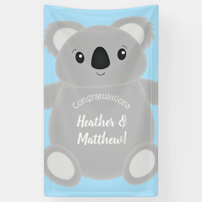 Koala Bear Baby Shower Banner (Vertical)