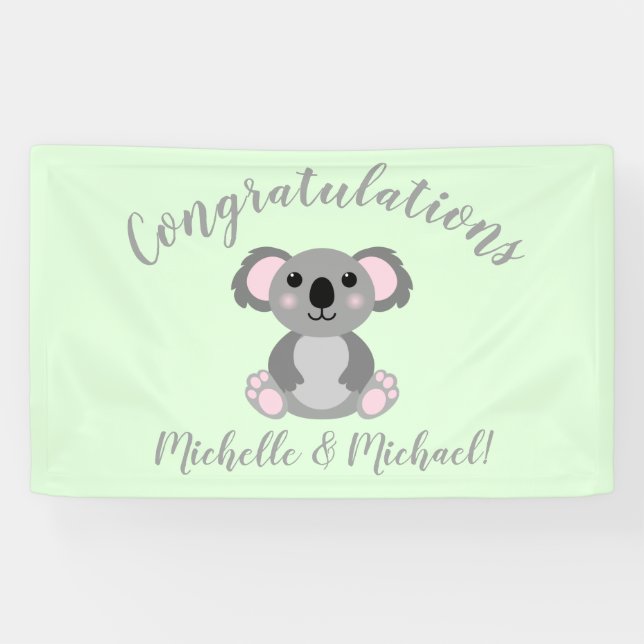 Koala Bear Baby Shower Banner (Horizontal)