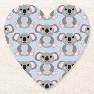 Koala Bear Baby Shower Blue Boy Paper Coaster