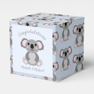 Koala Bear Baby Shower Blue Favour Box