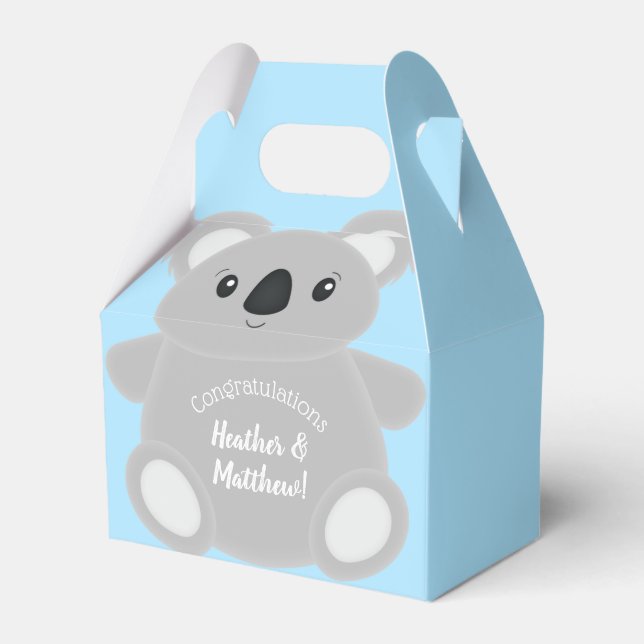 Koala Bear Baby Shower Favour Box (Front Side)