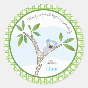 Koala Bear Baby Shower Favour Sticker