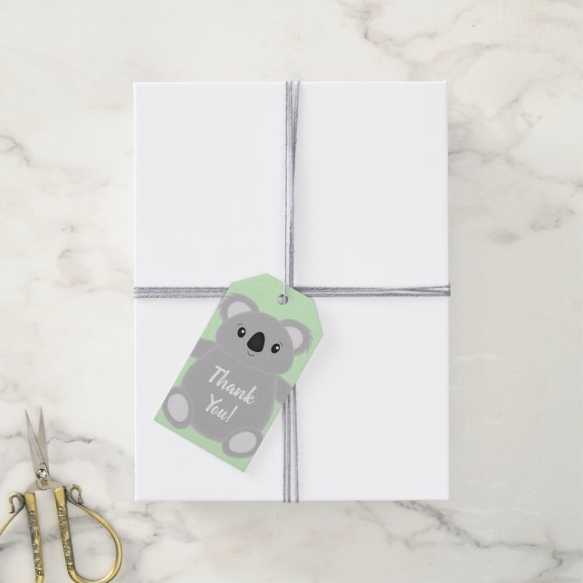 Koala Bear Baby Shower Gift Tags (With Twine)