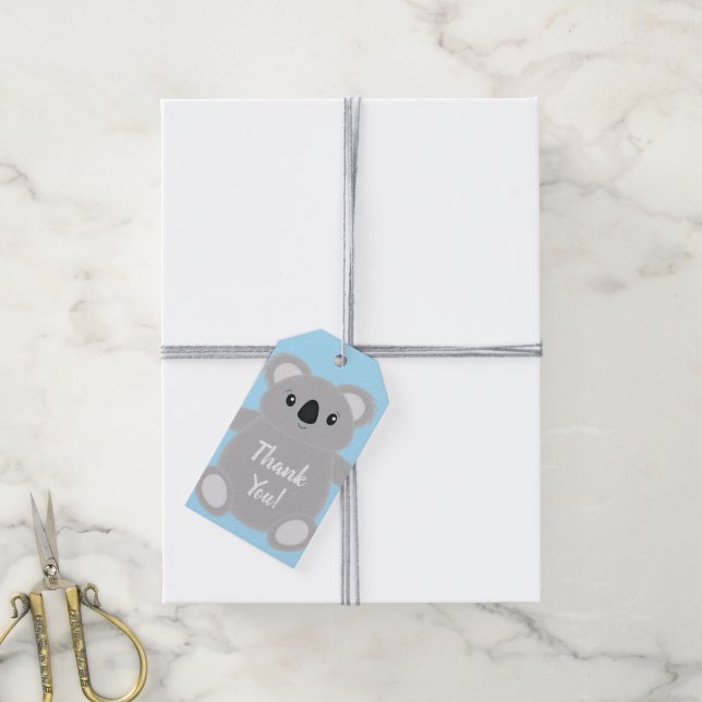 Koala Bear Baby Shower Gift Tags (With Twine)
