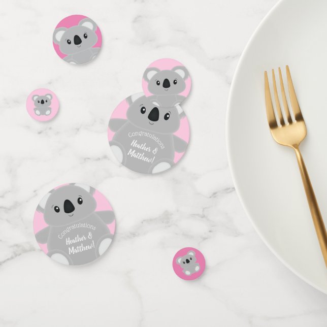 Koala Bear Baby Shower Girl Confetti (Group)