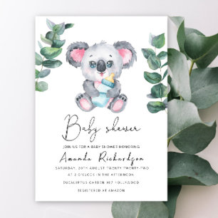 Koala Bear Baby Shower Invitation