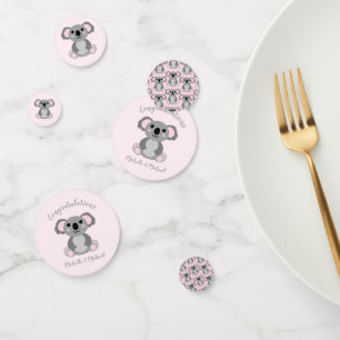 Koala Bear Baby Shower Pink Girl Confetti
