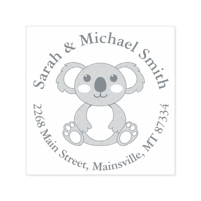 Koala Bear Baby Shower Self-inking Stamp (Design)