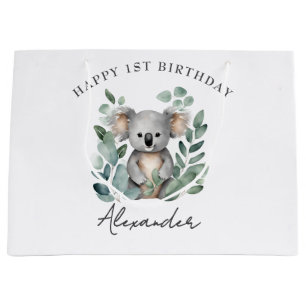 Koala Bear Boys 1st Birthday Party Large Gift Bag