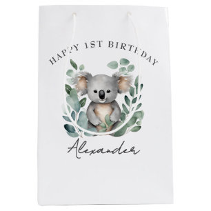 Koala Bear Boys 1st Birthday Party Medium Gift Bag