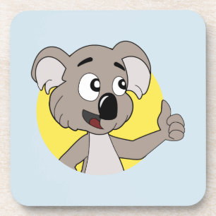 Koala bear cartoon beverage coaster