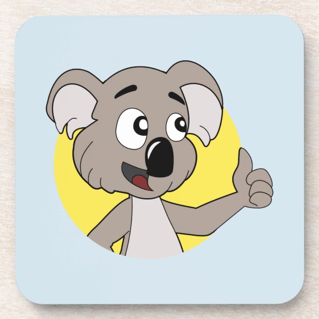 Koala bear cartoon beverage coaster (Front)