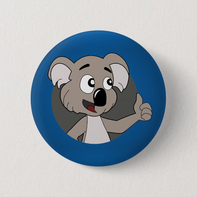Koala bear cartoon Button (Front)