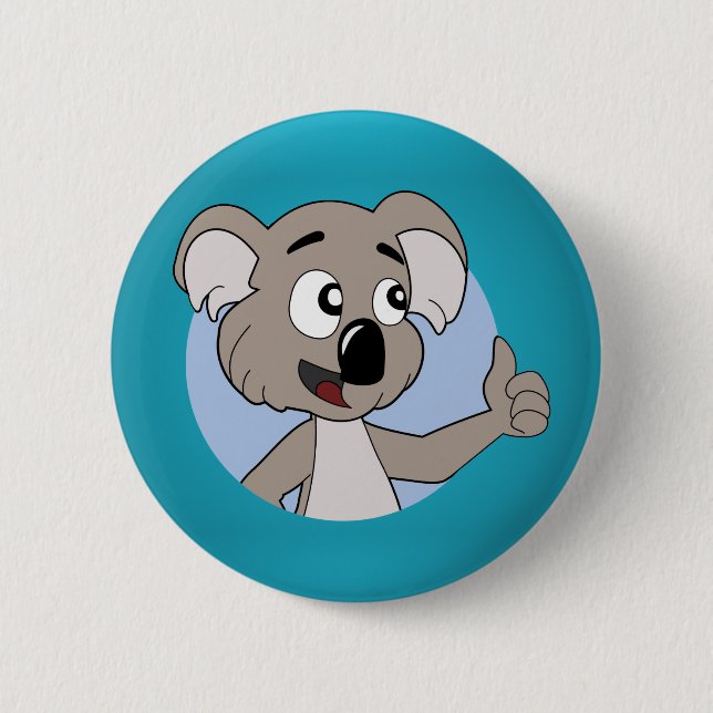 Koala bear cartoon Button (Front)