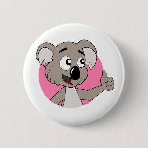 Koala bear cartoon Button