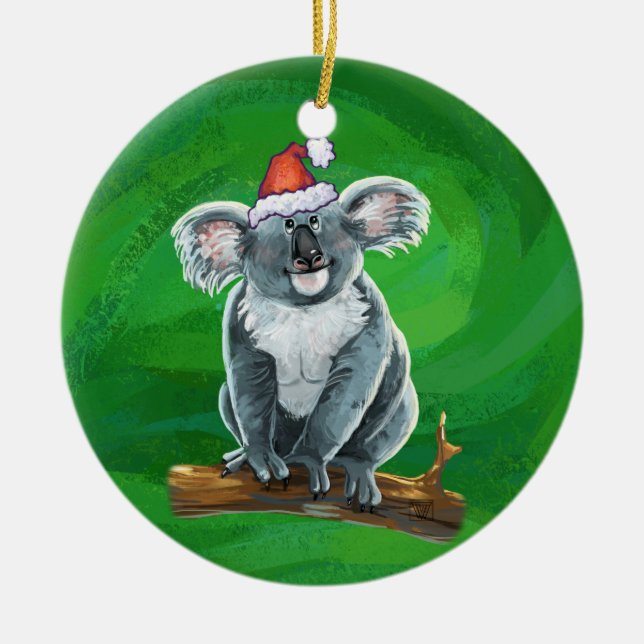Koala Bear Christmas Ceramic Tree Decoration (Front)