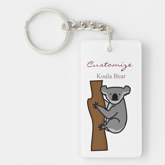 Koala Bear Climbing Tree Thunder_Cove Key Ring (Front)