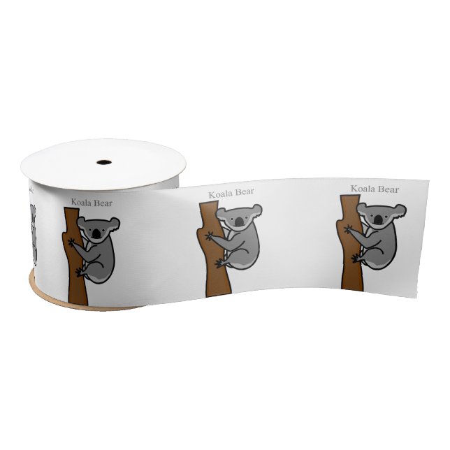 Koala Bear Climbing Tree Thunder_Cove Satin Ribbon (Spool)