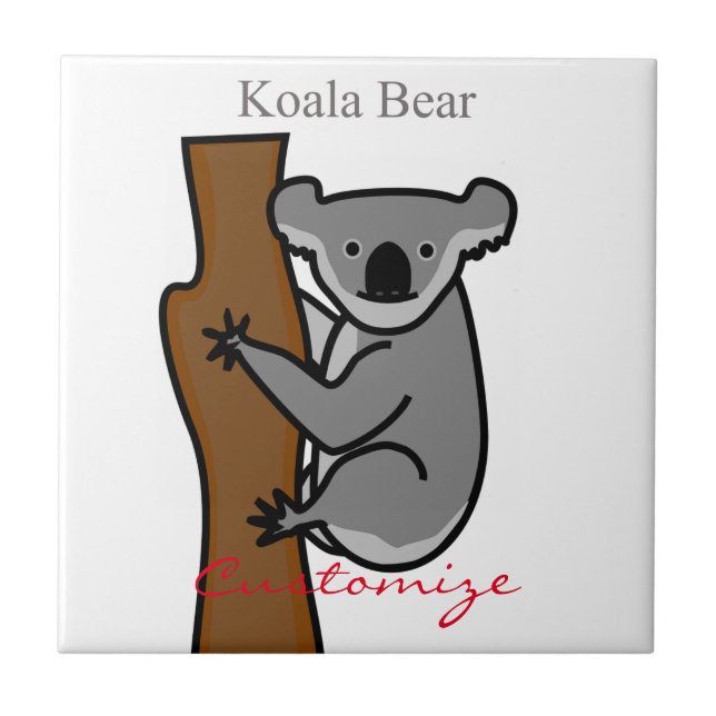 Koala Bear Climbing Tree Thunder_Cove Tile (Front)