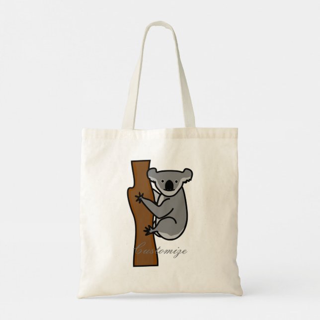 Koala Bear Climbing Tree Thunder_Cove Tote Bag (Back)