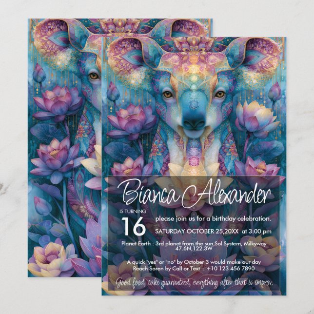 Koala Bear | Colourful Animal Lover Design Invitation (Front/Back)