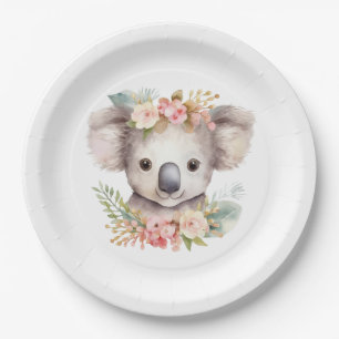 Koala Bear cute birthday Paper Plate