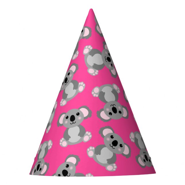 Koala Bear Cute Kid Birthday Party Hat (Front)