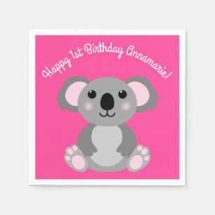 Koala Bear Cute Kid Birthday Party Napkin