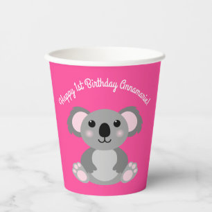 Koala Bear Cute Kid Birthday Party Paper Cups
