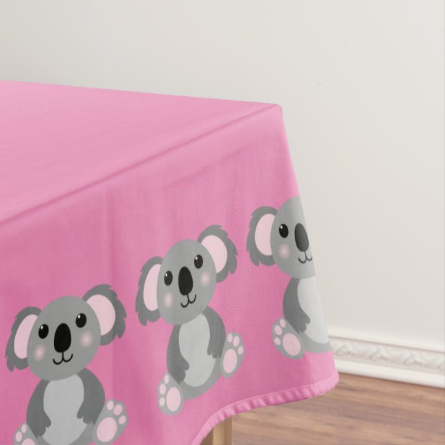Koala Bear Cute Kid Birthday Party Tablecloth (In Situ)