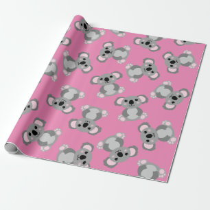 Koala Bear Cute Kid Birthday Party Wrapping Paper