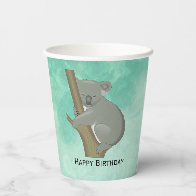 Koala Bear Design Paper Cups (Back)