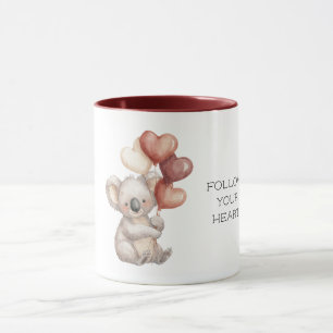 Koala Bear Follow your heart Red Balloons Mug