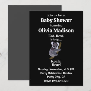 Koala Bear Funny Baby Shower Invitation