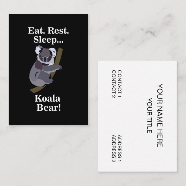 Koala Bear Funny Business Card (Front/Back)
