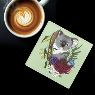 Koala Bear Glass Coaster