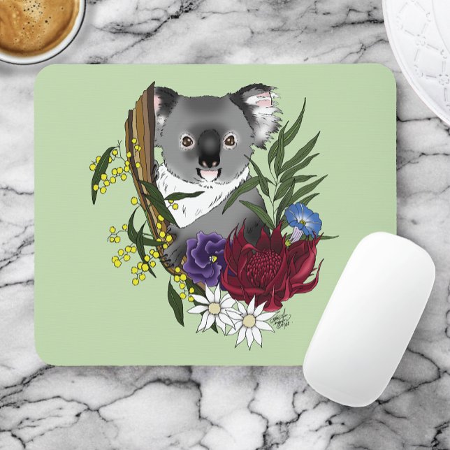 Koala Bear Green Mouse Pad (Creator Uploaded)