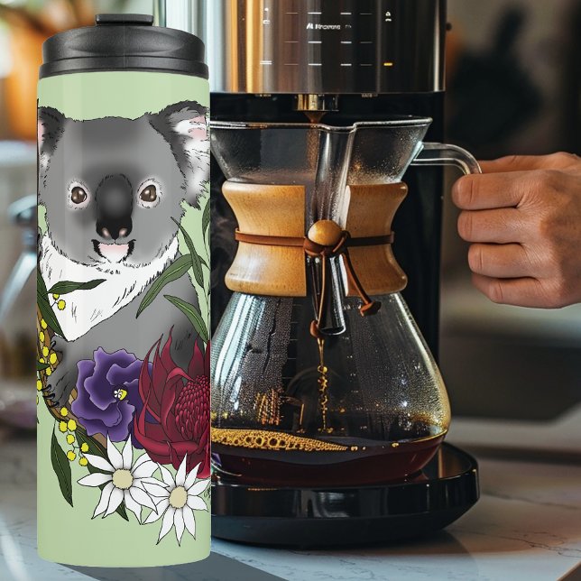 Koala Bear Green Thermal Tumbler (Creator Uploaded)